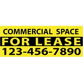 Commercial Space for Lease Vinyl Banner 11 oz with Metal Grommets & Hemmed Edges for Decoration, Business, Outdoor, Events, Office (48" X 18")