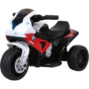 Aosom 6V Kids Motorcycle Licensed BMW, Toddler Motorcycle with Headlight, Music, 3 Wheeled Electric Motorcycle for Kids, Gift for Boys & Girls, Black in Saudi Arabia
