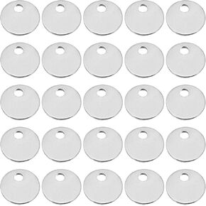 PATIKIL 10mm Steel Disc, 200pcs Round Metal Stamping Blanks Tags Circle Metal Plate DIY for Laser Engraving Stamping Magnetic Mount Jewelry Making, Silvery