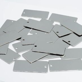 StayMax 100 Pack Engraving Blanks Stamping Blanks Stainless Steel Rectangle Blank Tags 1 Inch x 2 Inch
