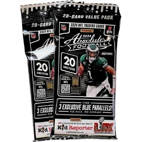 2024 Absolute Football Jumbo Packs - 2 Packs Including 40 Football Cards Total