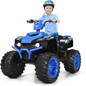 OLAKIDS 12V Kids Ride On ATV, 4 Wheeler Electric Vehicle for Toddlers, Battery Powered Motorized Quad Toy Car for Boys Girls with LED Lights, Music, Horn, High Low Speed, Soft Start (Pink)