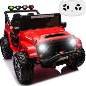 NEWQIDA 24V 2 Seater Ride on Car w/Remote Control 4wd Kids Electric Vehicles Ride on Toys Car, EVA Tires Wheels, 20" Spacious Seat, LED Lights, Music, Spring Suspension, 4x200W Motors, Hot Pink