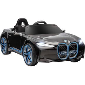 Aosom Electric Car for Kids, 12V Licensed BMW i4 Ride on Car with 2.4G Remote Control, Suspension System, Horn Honking, Music, Lights for Boys and Girls, White