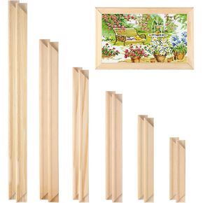 Needlepoint Stretcher Bar Set, 6 Sizes, Rectangle Canvas Stretcher Bars, Needlework Art Supplies, Wood Canvas Needlepoint Frames, Easy Assembly, Ideal for Embroidery, Needlework Projects