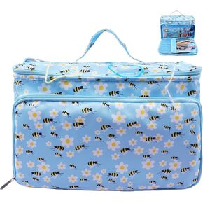 WAZAIGUR Yarn Holder for Crocheting, Knitting Bag, Yarn bag, Yarn Organizer Storage Bag for Crochet and Knitting Lovers, Yarn Bags for Crocheting, Blue