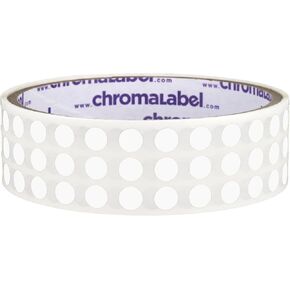 ChromaLabel 1/4 Inch Round Colored Stickers, Permanent Sticky Dots Color Coding Labels, Ideal Dot Stickers for Arts and Crafts - 1000 Colored Sticker Dots per Roll, White Sticker Labels