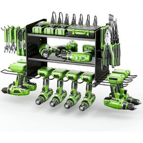 Power Tool Organizer Wall Mount, Drill Holder Wall Mount, 3 Layer 5 Slots Drill Modular Heavy Duty Tool Storage Shelf, Garage Tool Organizers and Storage Rack, Easy Install Tool Utility Storage Rack