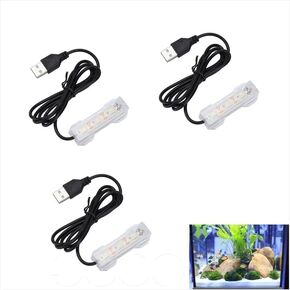 3Pcs Blue Light Small Aquarium LED Light, Multicolor LED Fish Tank Light for Freshwater Plants Aquarium Accessories，Fish and Aquatic Pets and Aquatic Pets