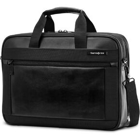 Samsonite® Executive Leather Brief Laptop Bag With 15.6" Laptop Pocket, 12-7/16"H x 16-5/16"W x 4-5/16"D, Black