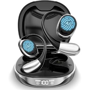 AI Translation Earbuds: OWS 3-in-1 Translator Earphones 144 Languages & Accents & 8 Offline Translation Packs HD Sound Quality Long Battery Life, Ideal for Travel & Business（Black）