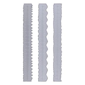 Embossing Irregular Edges Ruler Carbon Steel Decorative Lightweight Tool for Card Making, 3pcs