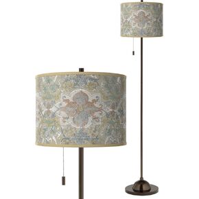 Lucrezia Bronze Club Floor Lamp with Print Shade