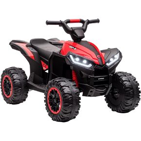 Aosom 12V Kids ATV Quad Car with Forward & Backward Function, Four Wheeler for Kids with Wear-Resistant Wheels, Music, Electric Ride-on ATV for Toddlers Ages 3+ Years Old, Red in Saudi Arabia