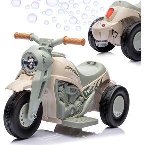 Ride On Bubble Motorcycle for Kids, 6V Battery Powered Electric Motorcycle with Bubble Maker, 3-Wheeler Ride On Toy Motorbike with Light and Music, Birthday Gift for Kids, Red