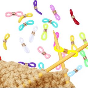 40pcs Knitting Needle Stoppers,Knitting Needle Hugger,Stitch Stopper,Needles Minder Knitting Tools for Needles Prevent Slipping Off Stitch,Knit Accessories,Double Hole Needle Point Protectors