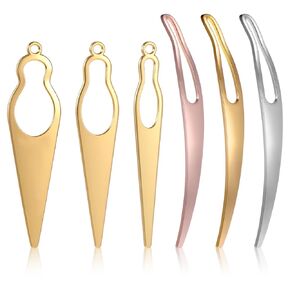 6pcs Loc Needle for Interlocking,Zinc Alloy Microlocs Retighten Tool,Strong, Flexible, Non-slip,Easy Hairs Loc Needle Tools for Dreads Hair Tightening(Gold,Silver,Pink)