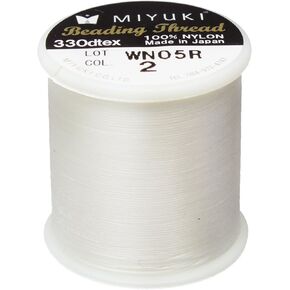 Miyuki Beading Thread – Pre-Waxed Nylon String for Stringing Projects, 50 Meter/55 Yard Spool, Black Color, .2mm Diameter, Made in Japan