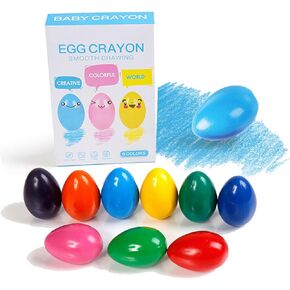 MAGQOO 9 Colors Toddlers Palm Grip Crayons Non Toxic Palm Grasp Washable Paint Crayons Stackable Toys for Kids Child Christmas Gifts
