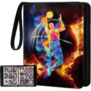 for 9 Pocket Trading Card Binder for 900 Cards - Large Capacity Card Collection Album Folder Double Sided Pocket with Zipper Basketball Design for Men Boys Teens for Sports Cards Game Cards in Kuwait