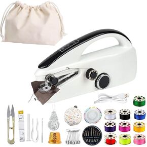 Handheld Sewing Machine Pro-Dual Speed & USB Rechargeable | Sewing Machine for Home/Travel | Beginner-Friendly with 105PCS Accessories|Quick Stitch in 60s, A Must-Have for Home DIY