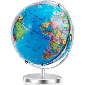 Goplus Desktop World Globe with LED Lights, 720 Rotation, Easy to Read Labels over 4000 Locations for Classroom, Office