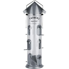 Wild Wings WWWMRS-Deco Farmhouse Deluxe Easy Clean Bird Feeder, Silver