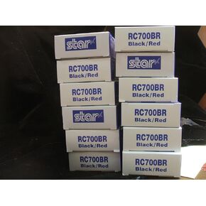 Star Micronics (30980720) 12-Pack RC700BR DOT Matrix خرطوشة شريط الحبر الأسود/الأحمر للنجمة SP700