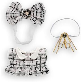 Clothes for 17cm Dolls, Luxury Chic Style Set High-End Fashion Outfit with Premium Dolls Accessories for Play & Display (Pink)