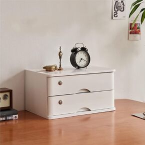Solid Wood Desktop File Cabinet Organizer with Lockable Drawer Office Storage Box for A4/Receipts Wooden Desk Drawer Cabinet for Office Supplies 1 Drawer (Espresso)