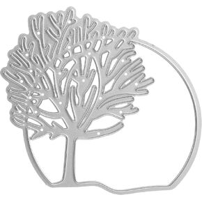 Silver Metal Tree Border Frame Dies for Card Making, Stencils Cutting Dies for Paper Crafting Scrapbooking DIY Photo Stamps Making Embossing Wedding Invitations Greeting Cards - Carbon Steel