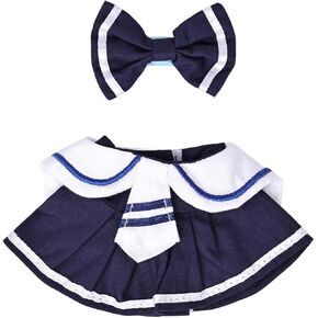 Clothes for 15cm/17cm LB Doll Accessories Suit, Premium Fashion Dresses+Bow Hair Accessory (01.Black Purple (Hair Bow+Dress))