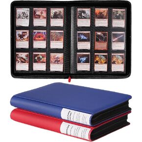 ProCase 2 Pack Trading Card Binder with Side Lable; Holds 360 Trading Card with 9 Pockets; Premium Zipper Card Collection binder Album Folder for Sports Cards, TCG, MTG, PKM -Black