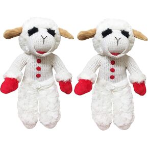 MultiPet Lambchop Standing Plush Dog Toy 13" with Squeaker Size:Pack of 2