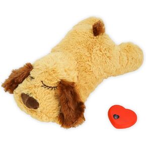 Heartbeat Puppy Toy for Dogs - Calming Anxiety Relief & Sleep Aid Plush Toy with Real-Feel Heartbeat, Comfort Companion for Puppies and Cats
