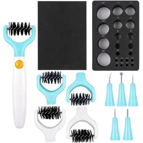 BAOFALI 13 Pcs/Set All-in-One Paper Sculpting Tool Kit & Die Brush; Paper Flower Shaping Making Tool Set; Flower Mold Tray; Paper Blossom Tools for Creating Dimensional Flowers; Die Cleaning Tool