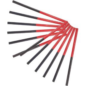 jojofuny 50 Pcs Double-Ended Red and Blue Round Wooden Carpenter Pencils, 6.88 Inch Hexagonal Design for Drawing, Marking, and Woodworking