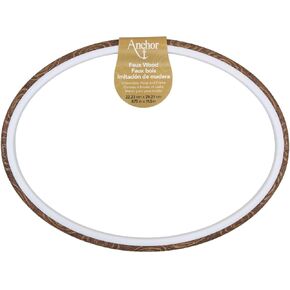 Anchor Faux Wood Oval Embroidery Hoop 12"-