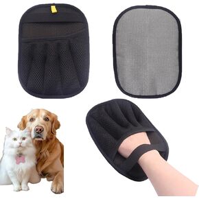 Pet Hair Remover Brushing Gloves （Upgraded）– Remove Dog/Cat Hair from Clothing, Furniture, Car Seats, Bedding– Reusable Lint Hair Remover for Home, Car Interiors & Pet Owners （ 2-Pack）