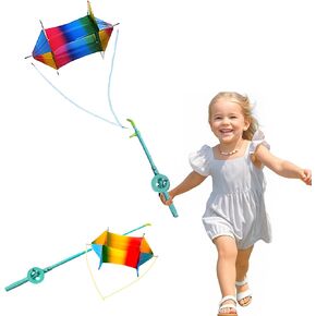 Effortless Rotating Kite with Telescopic Fishing Rod – Easy Launch, Stable Flight, Flies High & Low in Level 3 Winds