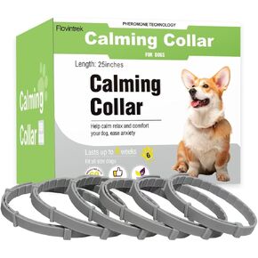 6 Pack Calming Collar for Dogs, Dog Calming for Dogs Pheromones Collar Stress and Anxiety Relief for 60 Days Gray