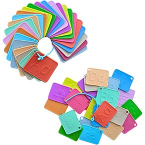 SiliABCs Alphabet Flash Cards, Non-Toxic Silicone Baby Toddler Flash Cards, Montessori Sensory ABC Toys, Preschool Learning Activities, Dishwasher Safe Silicone ABC Letters Flashcards