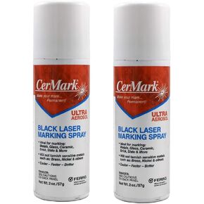 CerMark Ultra Laser Marking Aerosol, Improve Lasered Work, All In One High Performance Laser Marketing Aerosol For Metal, (2-Pack), 2 Oz