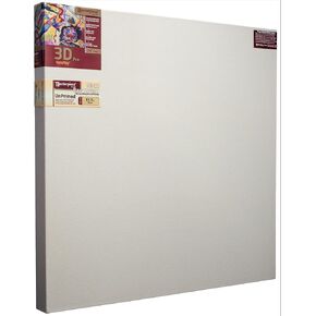 Masterpiece Z1DR-4040 3D Pro 2.5" Deep Raw Unprimed Heavy Weight #12 Cotton 11.5 oz Stretched Canvas 40" x 40" Natural