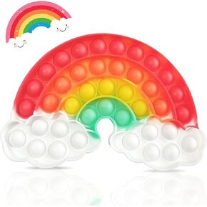 Kids Fidgets Toys, Rainbow Cloud Push Bubble Sensory Toy Gift for Toddler Girls Boys Age 3 4 5-7 Classroom Prize Interactive Game Party Favors Autism Special Need Stress Relief