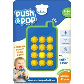 Skillmatics Sensory & Fidget Toy Phone - Pretend Play Silicone Baby Phone for 9–24 Months, Waterproof & Travel-Friendly, Fine Motor Development, BPA-Free, Safe Gift for Infants & Toddlers