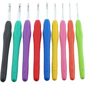 Rlecs 9pcs 2-6mm ملونة من الفولاذ المقاوم للصدأ الصلب الصوف الصوف الصوف الكروشيه الناعم