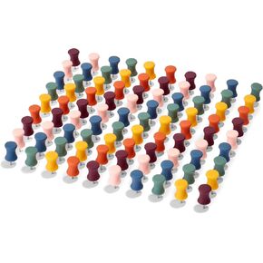 Poppin Push Pins, Set of 100 Thumb Tacks, Cute Push Pins for Bulletin Board and Wall, Unique Hourglass Shape and Rubber Material (Desert Assorted)