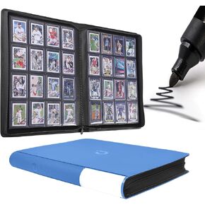 D DACCKIT Toploader Binder, Holds 640 Toploaders - 16-Pocket Top Loader Binder for 3" x 4" Rigid Card Holders for Trading Cards or Sports Cards（Model A，Classic Black）