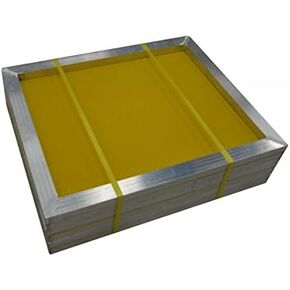 Meldikiso 6pcs/ctn 23 × 31 بوصة إطار شاشة الحرير الألومنيوم مع 200 شاشات طباعة شاشة الحرير الصفراء (الأنابيب: 1 "× 1.5")
